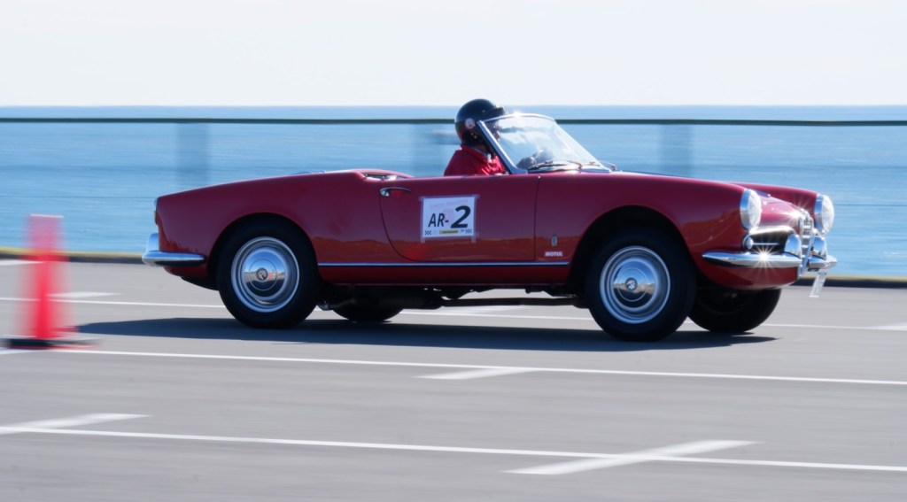 A beautiful red Alfa Romeo Giulietta Spider from 1957.